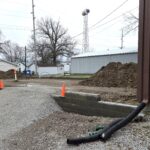 Foundation for addition on east end of current building